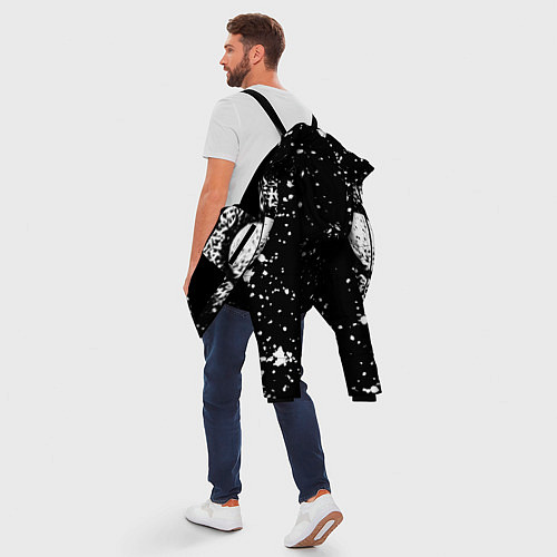 Мужская зимняя куртка Каллиграфия на чёрном фоне / 3D-Черный – фото 5