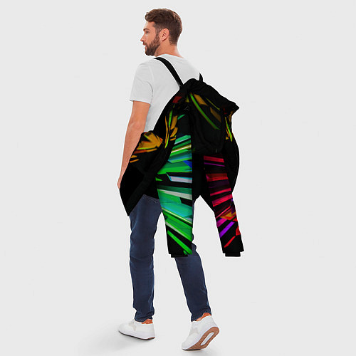 Мужская зимняя куртка Осколки кристалла / 3D-Черный – фото 5