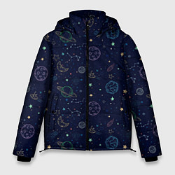 Куртка зимняя мужская Далекий космос, цвет: 3D-светло-серый