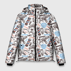 Куртка зимняя мужская Барбершоп, цвет: 3D-черный