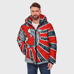 Куртка зимняя мужская Карпы Кои, цвет: 3D-светло-серый — фото 2