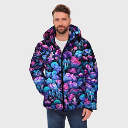 Куртка зимняя мужская Волшебные грибы, цвет: 3D-красный — фото 2