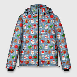 Куртка зимняя мужская Новый Год, цвет: 3D-красный