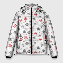 Куртка зимняя мужская Снежинки, цвет: 3D-красный