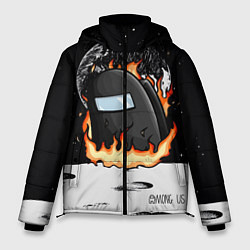 Куртка зимняя мужская Among Us fire, цвет: 3D-черный