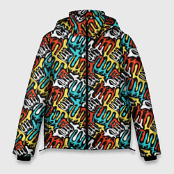 Куртка зимняя мужская Граффити, цвет: 3D-черный