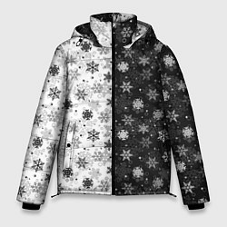 Мужская зимняя куртка Чёрно-Белые Снежинки