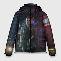 Куртка зимняя мужская Cyberpunk 2077, цвет: 3D-красный