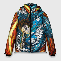 Куртка зимняя мужская Танджиро Камадо Клинок демонов, цвет: 3D-красный