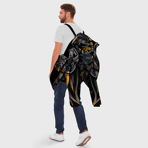 Мужская зимняя куртка Хищный лев киборг / 3D-Черный – фото 5