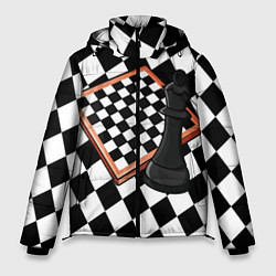 Куртка зимняя мужская Шахматы, цвет: 3D-черный