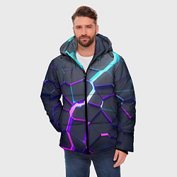 Куртка зимняя мужская НЕОНОВЫЙ РАЗЛОМ 3Д РАЗЛОМ, цвет: 3D-черный — фото 2