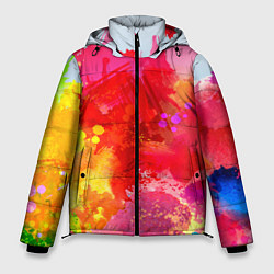 Куртка зимняя мужская Брызги краски, цвет: 3D-черный