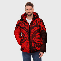 Куртка зимняя мужская BLACK RED DRAGONS TATOO, цвет: 3D-светло-серый — фото 2
