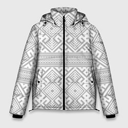 Куртка зимняя мужская Русские народные узоры, цвет: 3D-черный