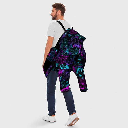 Мужская зимняя куртка Neon Ahegao / 3D-Черный – фото 5