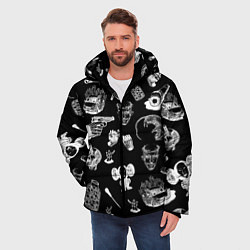 Куртка зимняя мужская КРОВОСТОК ТАТУИРОВКИ, цвет: 3D-черный — фото 2