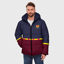 Куртка зимняя мужская FC Barcelona Flag and team Logo 202122, цвет: 3D-светло-серый — фото 2