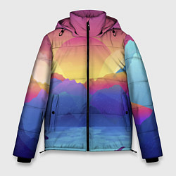 Куртка зимняя мужская Красочные Горы, цвет: 3D-черный
