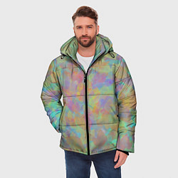 Куртка зимняя мужская Цветные лепестки, цвет: 3D-черный — фото 2