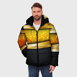 Куртка зимняя мужская 3D ЗОЛОТЫЕ СОТЫ БРОНЯ 3Д, цвет: 3D-светло-серый — фото 2