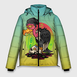 Куртка зимняя мужская Птица падальщик гриф меломан, цвет: 3D-черный
