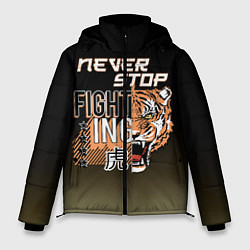 Куртка зимняя мужская FIGHT TIGER тигр боец, цвет: 3D-черный