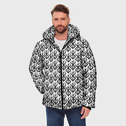 Куртка зимняя мужская Берсерк много логотипов, цвет: 3D-черный — фото 2
