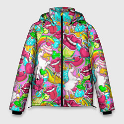 Куртка зимняя мужская Губы фреш, цвет: 3D-светло-серый
