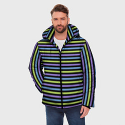 Куртка зимняя мужская Веселая полосочка, цвет: 3D-черный — фото 2