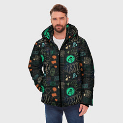 Куртка зимняя мужская Граффити, цвет: 3D-черный — фото 2