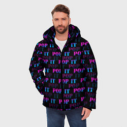 Куртка зимняя мужская POP it НАДПИСИ, цвет: 3D-черный — фото 2