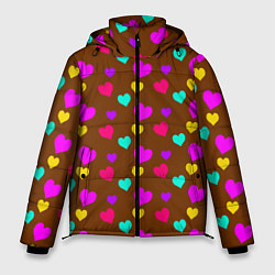 Мужская зимняя куртка Сердечки разноцветные