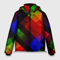 Куртка зимняя мужская Яркий геометрический узор, цвет: 3D-светло-серый