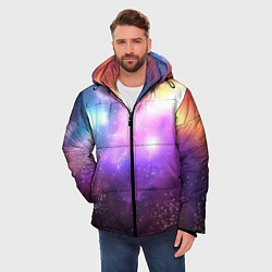 Куртка зимняя мужская Космос, сияние и звезды, цвет: 3D-черный — фото 2