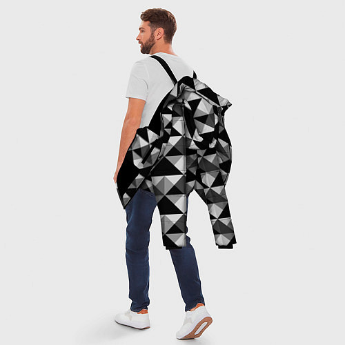 Мужская зимняя куртка Современный геометрический / 3D-Черный – фото 5