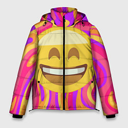 Куртка зимняя мужская Абстракция позитив Красочный и яркий принт, цвет: 3D-светло-серый