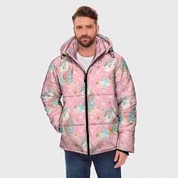 Куртка зимняя мужская Единороги для девочек, цвет: 3D-светло-серый — фото 2