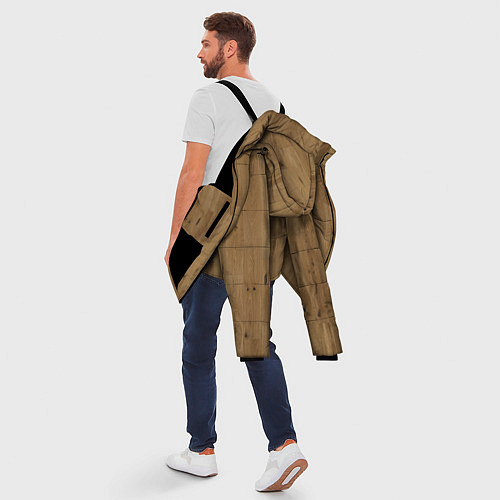 Мужская зимняя куртка Камуфляж линолеум / 3D-Черный – фото 5