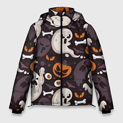 Куртка зимняя мужская Мрачный праздник, цвет: 3D-черный