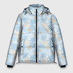 Куртка зимняя мужская Узоры Снежинки, цвет: 3D-черный