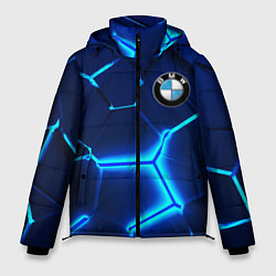Куртка зимняя мужская BMW LOGO 3Д ПЛИТЫ ГЕОМЕТРИЯ, цвет: 3D-черный