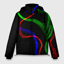 Куртка зимняя мужская Неоновый хаос 3DNeon chaos 3D, цвет: 3D-черный