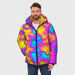 Куртка зимняя мужская Яркая абстракция космических красок, цвет: 3D-светло-серый — фото 2