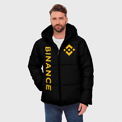 Куртка зимняя мужская БИНАНС ЛОГО КАРБОН BINANCE LOGO, цвет: 3D-светло-серый — фото 2