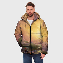 Куртка зимняя мужская Шторм в море девятый вал, цвет: 3D-светло-серый — фото 2