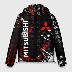 Куртка зимняя мужская Японские символы Митсубиси, цвет: 3D-черный