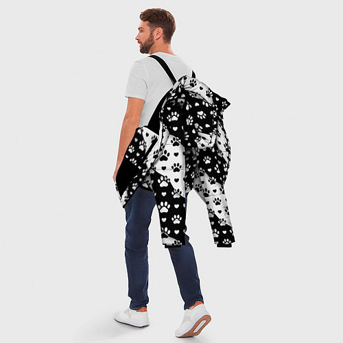 Мужская зимняя куртка Следы от Лап / 3D-Черный – фото 5