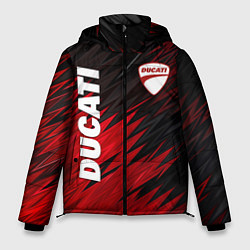Куртка зимняя мужская DUCATI RED STYLE MOTOCYCLE, цвет: 3D-черный