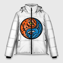 Куртка зимняя мужская Драконы Инь Янь, цвет: 3D-черный